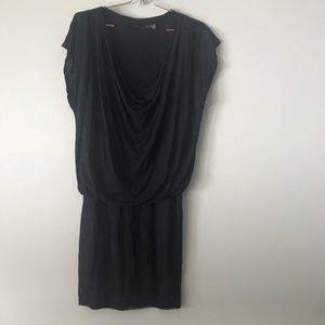 Alice + Olivia Black Jersey Draped Dress